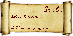 Szőcs Orsolya névjegykártya