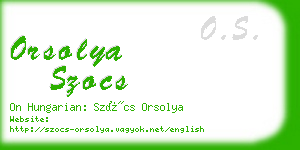 orsolya szocs business card